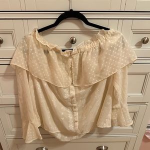 New Off The Shoulder Cream Western Top